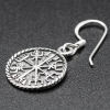 Сережка-гачок Рунічний компас (срібло, 925 проба) (ehs-036)
