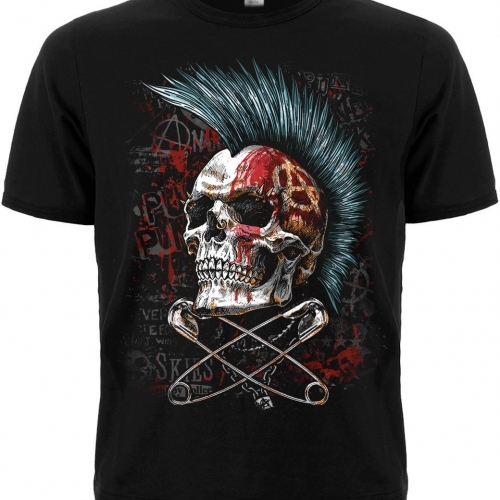 Футболка Череп з ірокезом - Anarchy (булавки)
