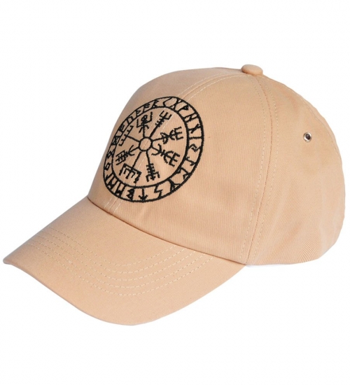 Бейсболка Vegvisir (рунічний компас) (колір бежевий)