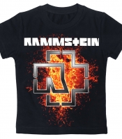 Детская футболка Rammstein (flaming logo) черная