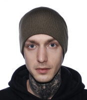 Шапка олива без вышивки