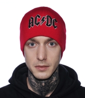 Шапка с вышивкой AC/DC (logo) красная