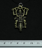 Кулон Скелет на мотоцикле (цвет бронза)