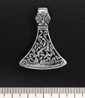 Кулон Секира Перуна (плетённый узор) (серебро, 925 проба)