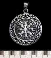 Серебряный кулон Aegishjalmur (шлем ужаса, узор)  (00000003621)