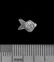 Серьга-гвоздик Рыба (серебро, 925 проба)