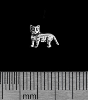 Серьга-гвоздик Кошка (серебро, 925 проба)