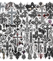Набір стікерів Gothic Crosses (stk-107), 52 шт.