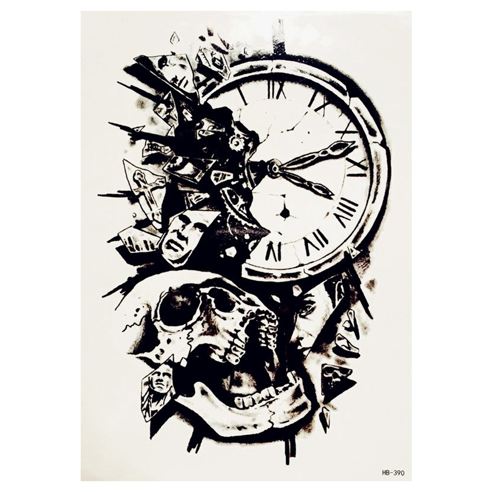 Временная тату Shards of time (HB-390, 21x15 см)