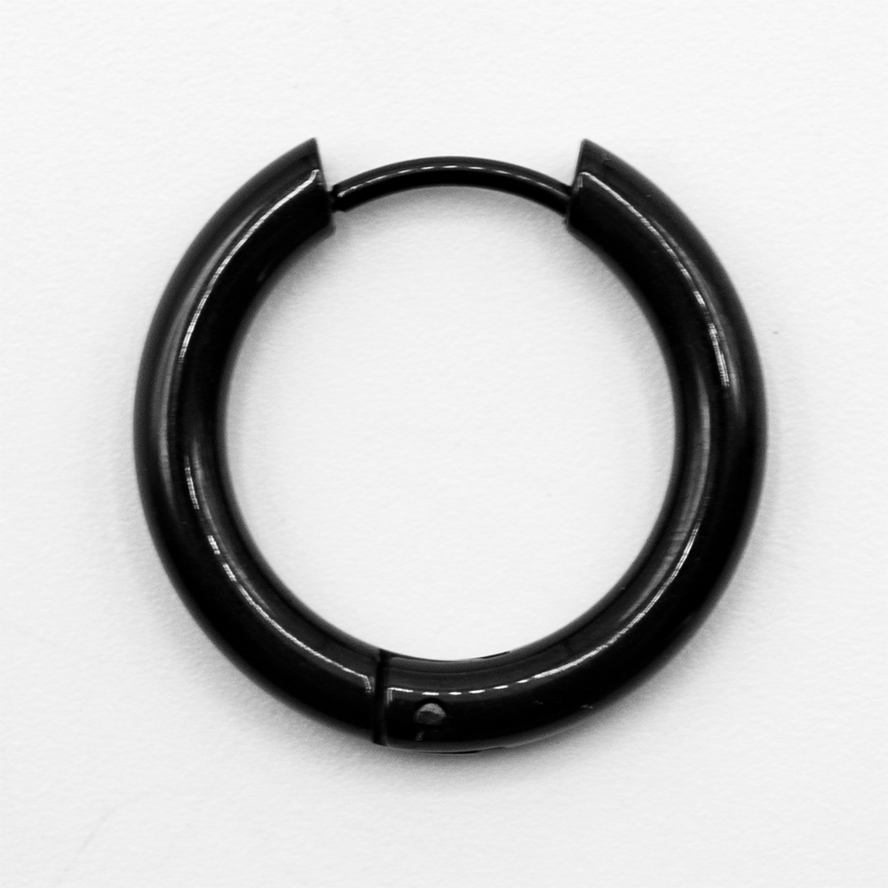 Сережка-кільце (ea-110) хард-обманка (титан, чорний, діаметр 14/20мм)