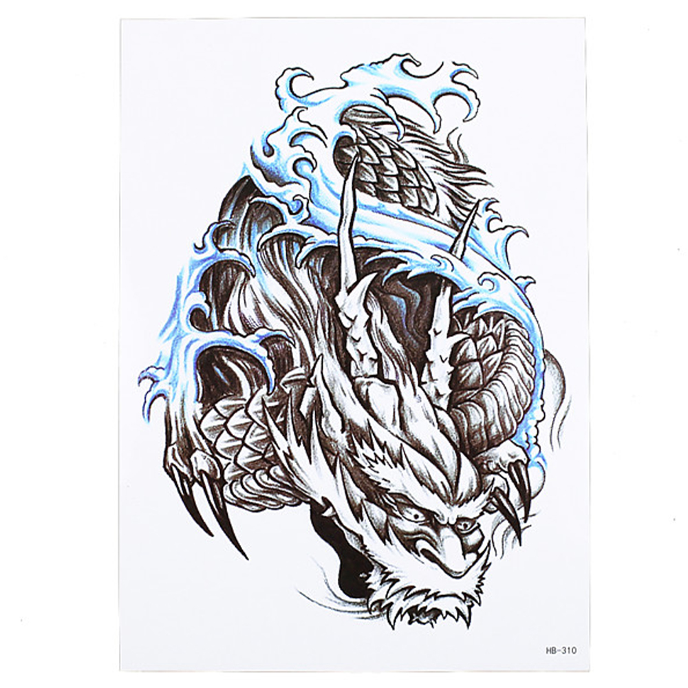 Временная тату Китайский морской дракон (HB-310, 21x15 см)