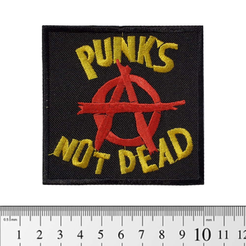 Нашивка Punk's Not Dead (yellow-red) (pt-021)