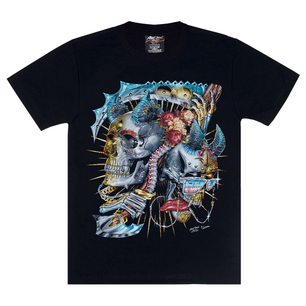 Футболка Two glamorous demon skulls (3D, світиться в темряві) Футболка Two glamorous demon skulls (3D, світиться в темряві)