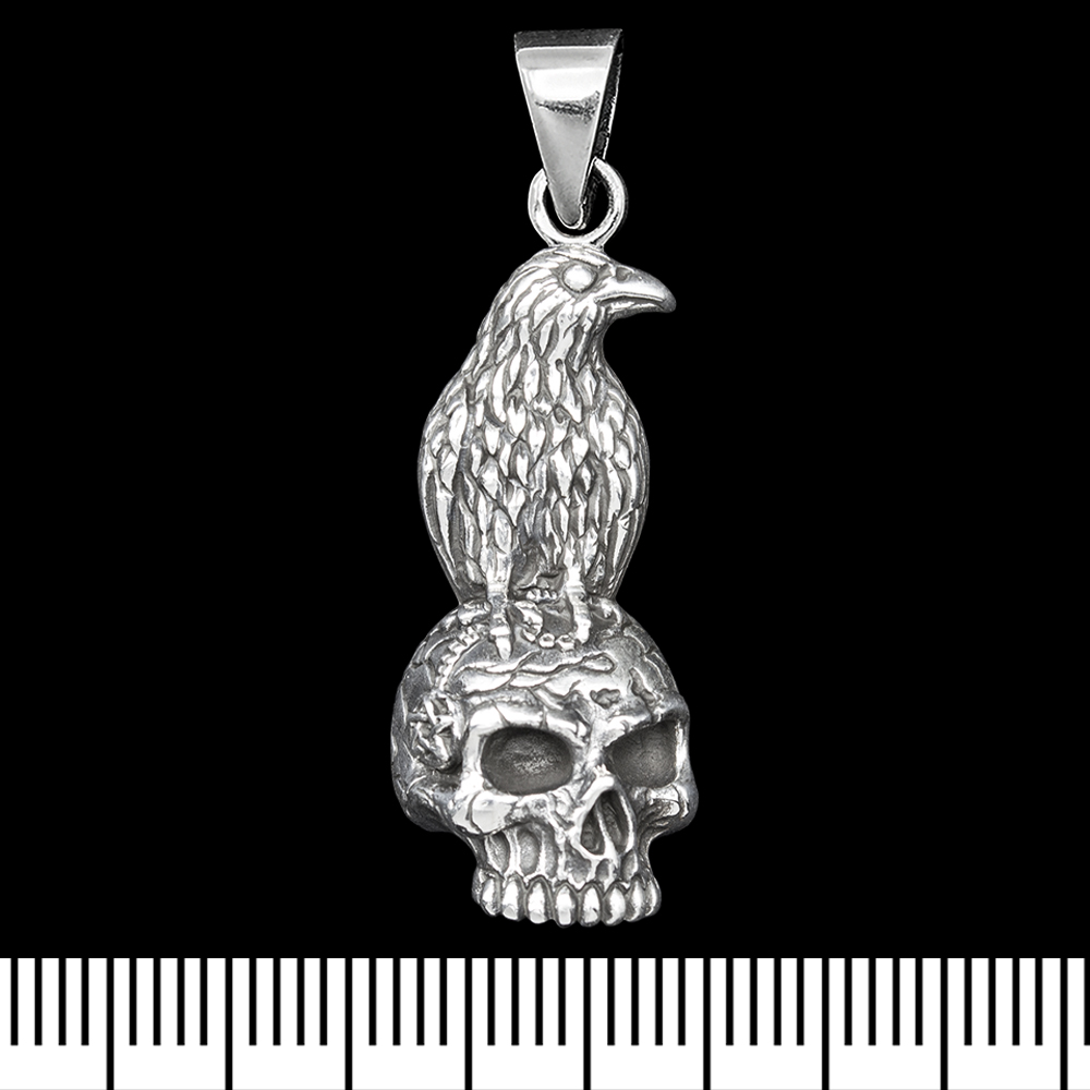Кулон Ворон на черепі (срібло, 925 проба) (sp-230) Кулон Ворон на черепі (срібло, 925 проба) (sp-230)