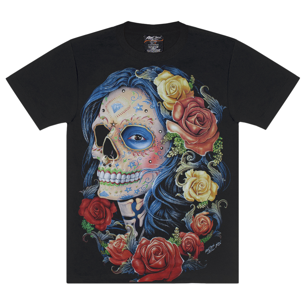 Футболка Muerte and Roses (blue hair) (3D, світиться в темряві) Футболка Muerte and Roses (blue hair) (3D, світиться в темряві)