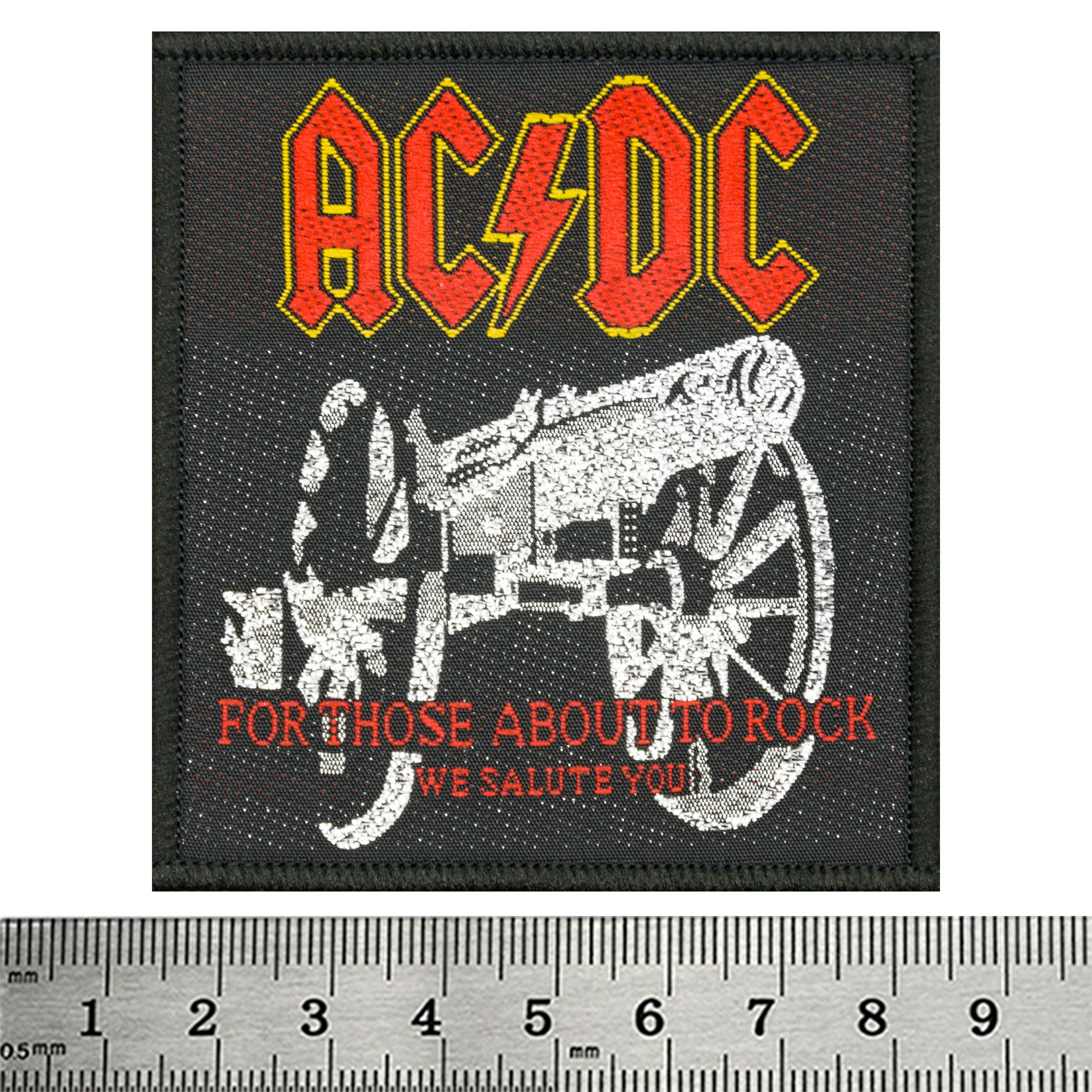 Нашивка ткана AC/DC - FOR THOSE ABOUT TO ROCK (ofp-377)