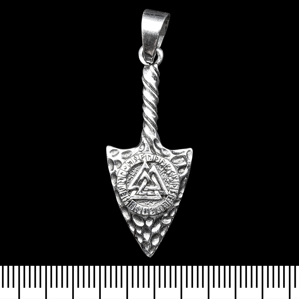 Кулон Наконечник стріли з валкнутом (срібло, 925 проба) (sp-227) Кулон Наконечник стріли з валкнутом (срібло, 925 проба) (sp-227)