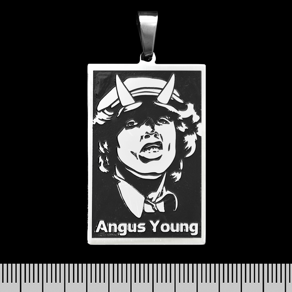 Кулон AC/DC - Angus Young (ptsb-001) прямоугольный