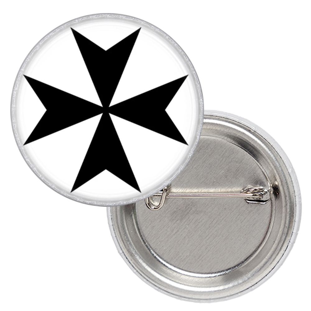 Значок Мальтійський хрест чорний на білому тлі