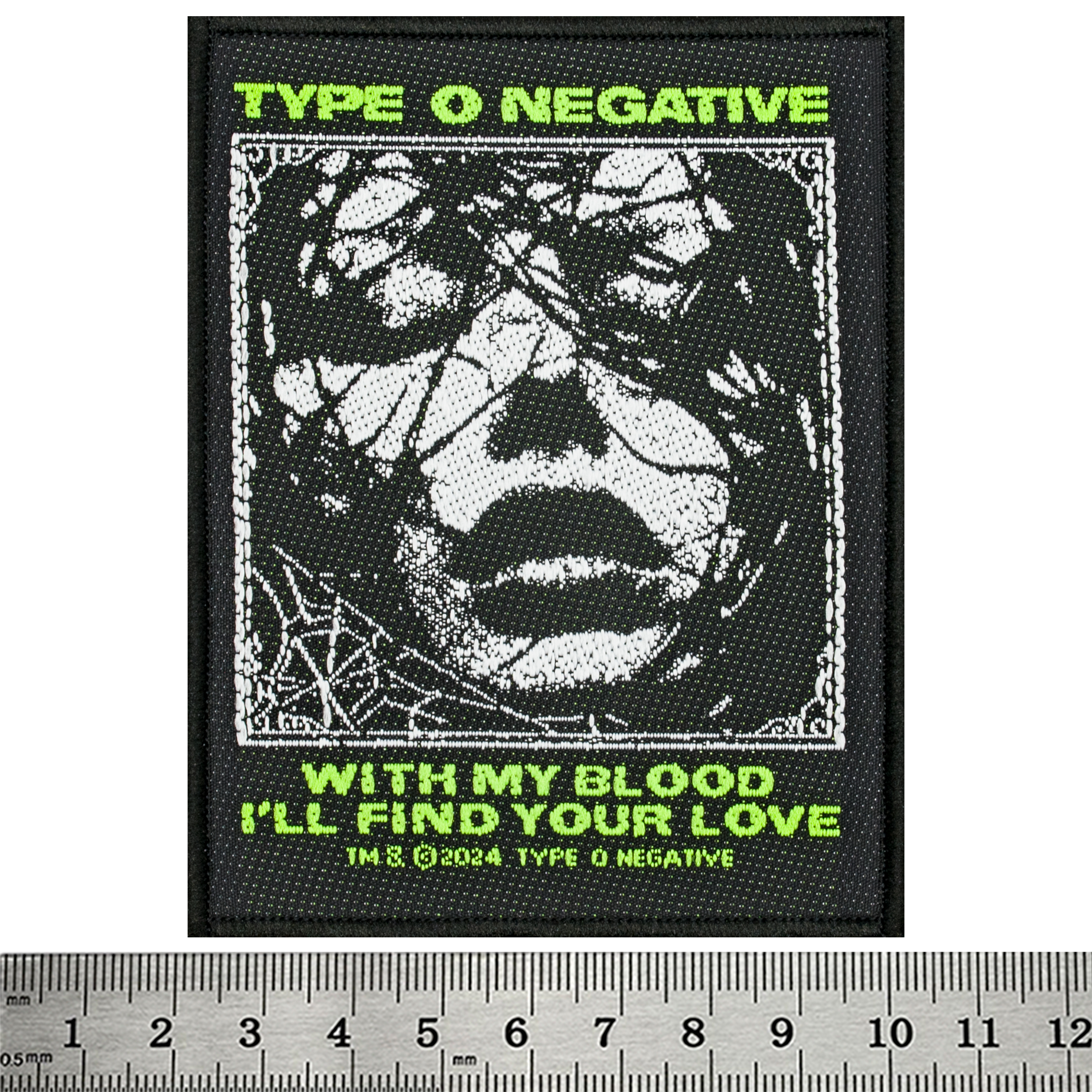 Нашивка ткана TYPE O NEGATIVE - WITH MY BLOOD (ofp-360)