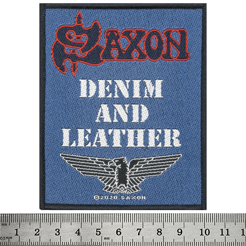 Нашивка ткана SAXON - DENIM & LEATHER (ofp-218) Нашивка ткана SAXON - DENIM & LEATHER (ofp-218)