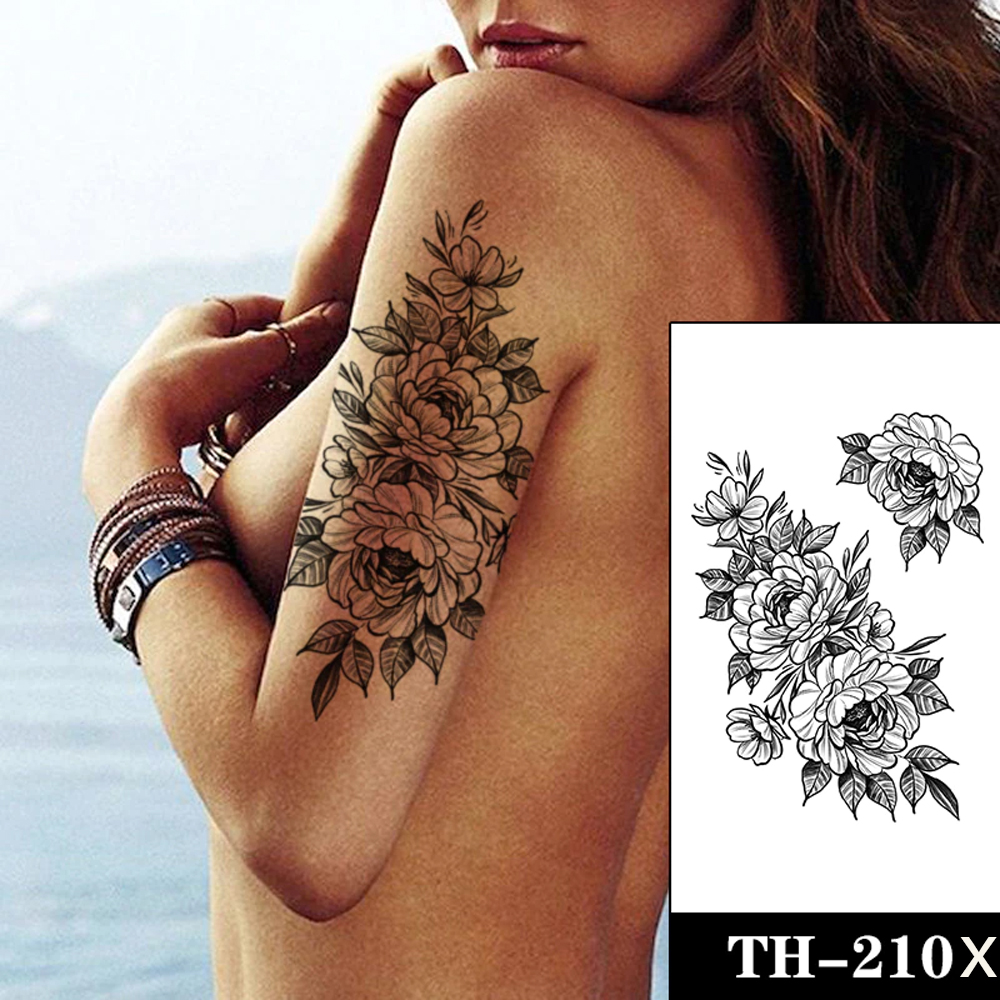 Временная тату Roses (dotwork) (TH-210X, 21x15 см) Временная тату Roses (dotwork) (TH-210X, 21x15 см)