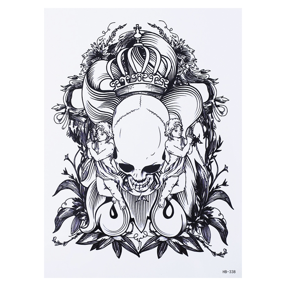 Временная тату King's skull (HB-338, 21x15 см)