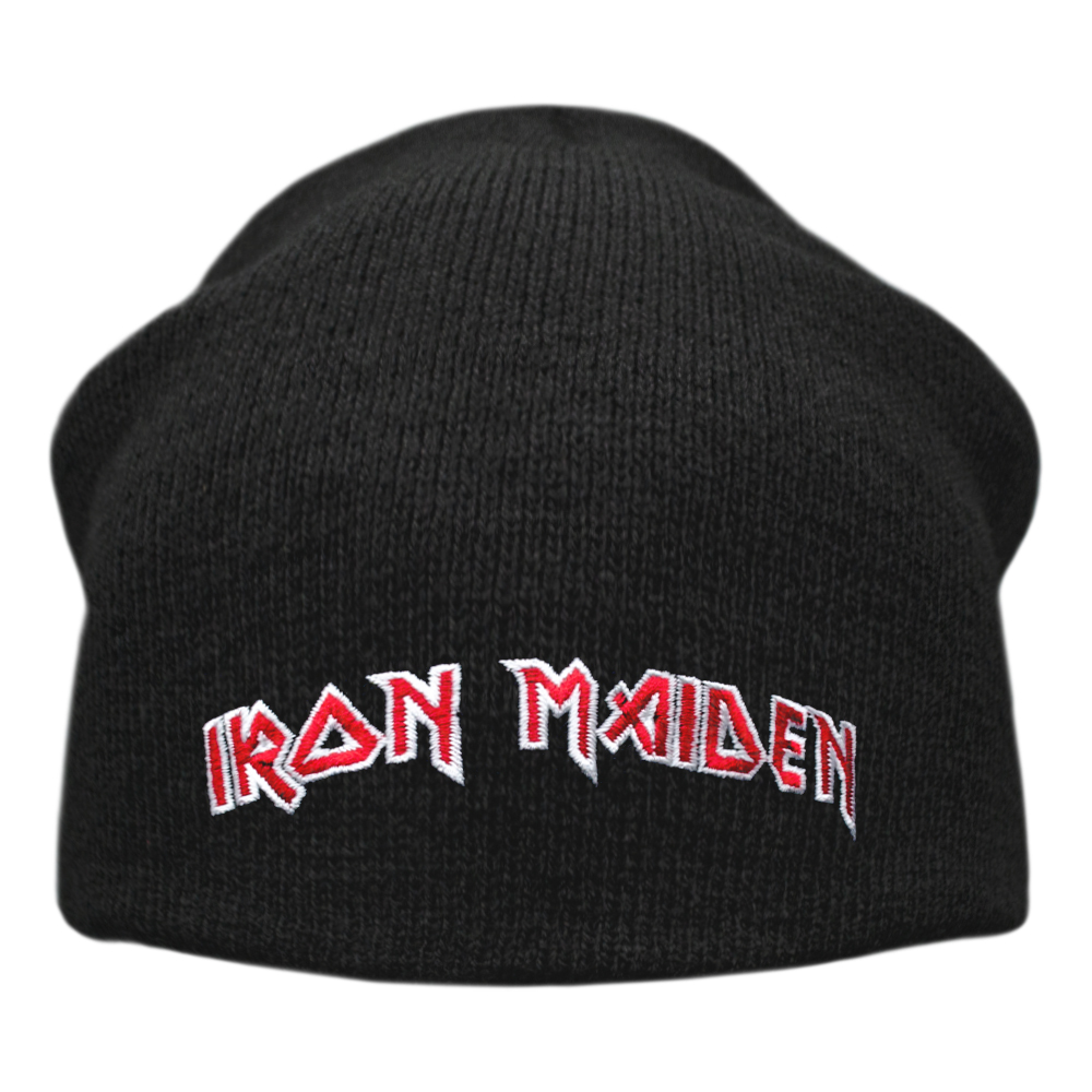 Шапка біні IRON MAIDEN - LOGO (з вишитим логотипом) heol-003