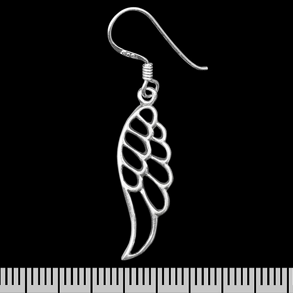 Сережка-гачок Крило (срібло, 925 проба) (ehs-047)