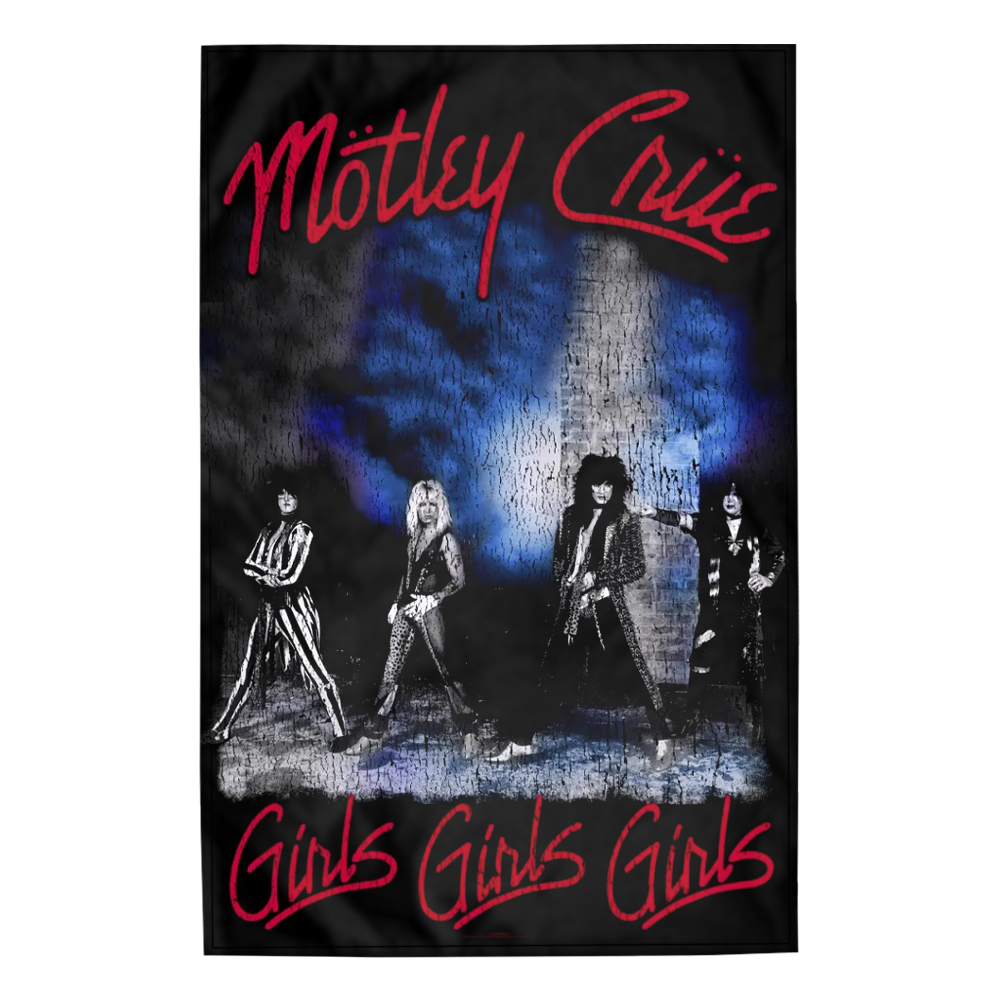 Прапор (текстильний постер) MOTLEY CRUE - GIRLS, GIRLS, GIRLS (fol-032)