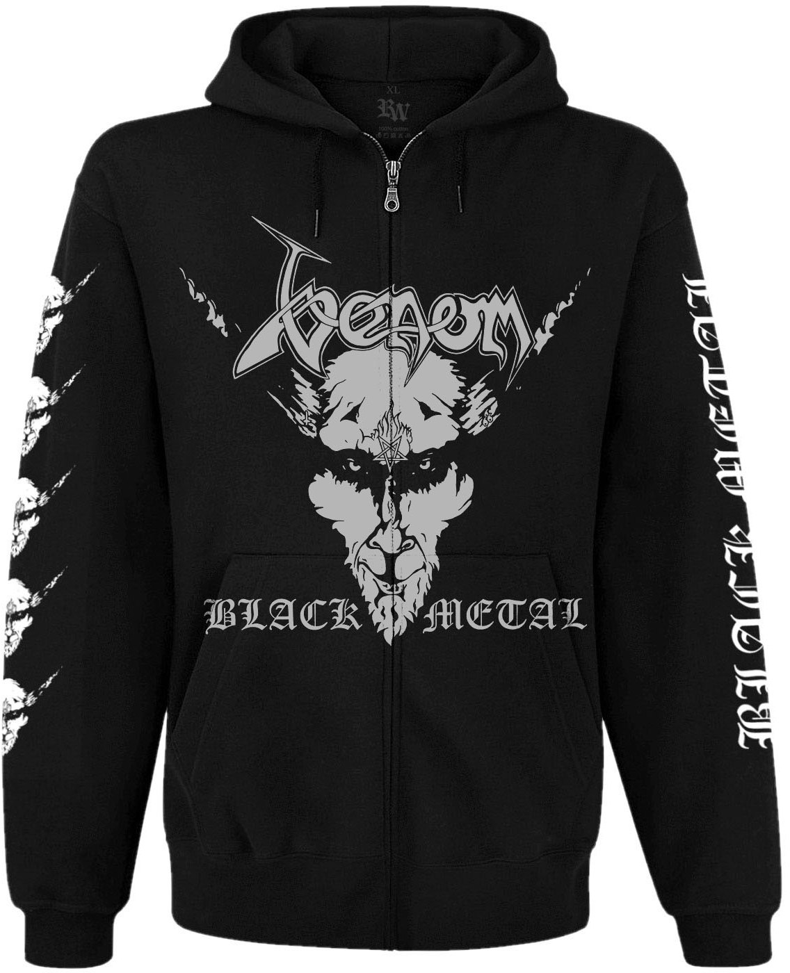 Худі Venom "Black Metal" (666, pentagram and cross) на блискавці