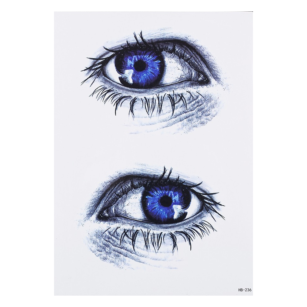 Временная тату Два синих глаза (HB-236, 21x15 см)