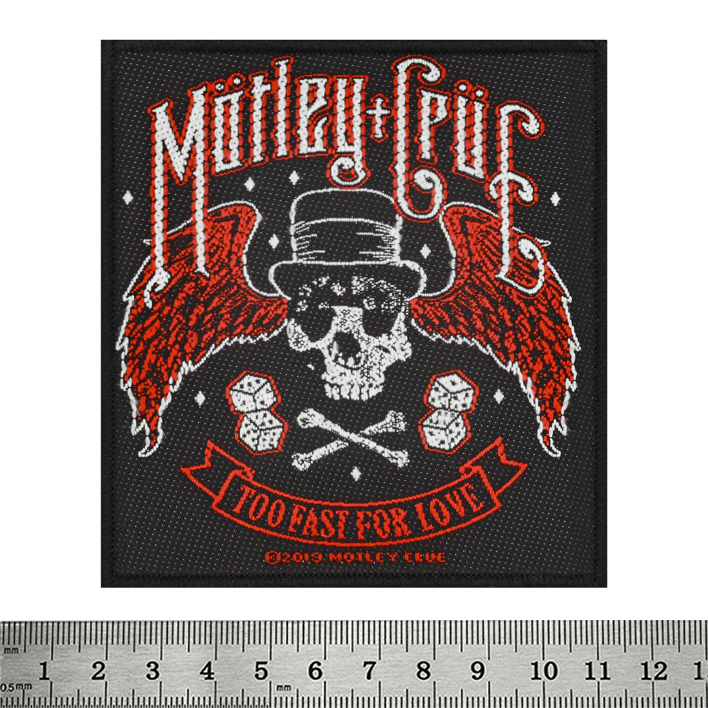 Нашивка ткана MOTLEY CRUE - TOO FAST FOR LOVE (ofp-059)