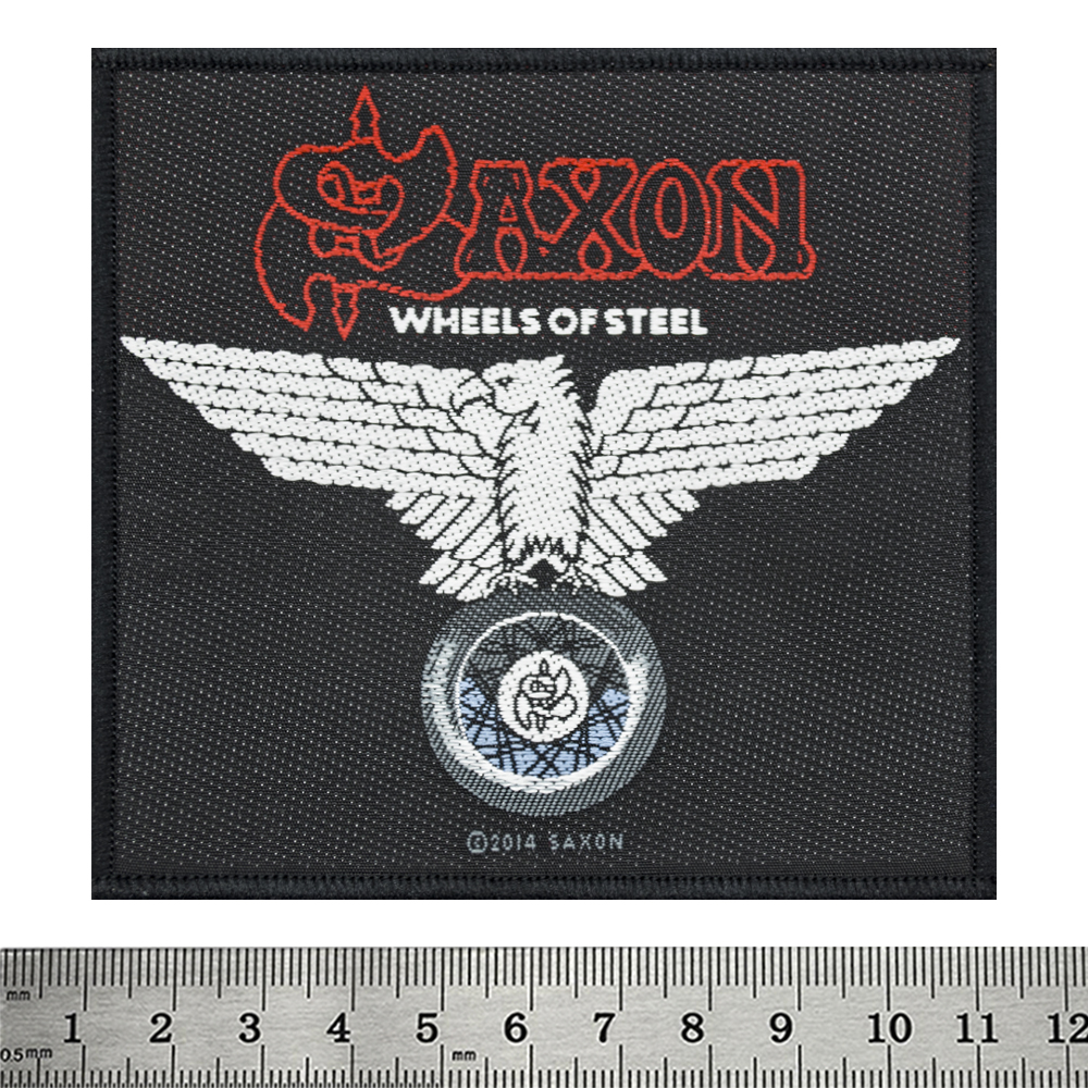 Нашивка ткана SAXON - WHEELS OF STEEL (ofp-296) Нашивка ткана SAXON - WHEELS OF STEEL (ofp-296)