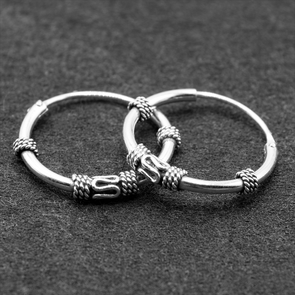 Сережка, кільце з візерунком (eas-090)