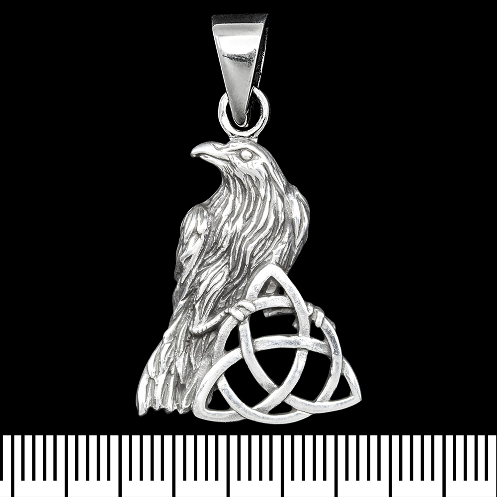 Кулон Ворон з трикветром (срібло, 925 проба) (sp-222) Кулон Ворон з трикветром (срібло, 925 проба) (sp-222)