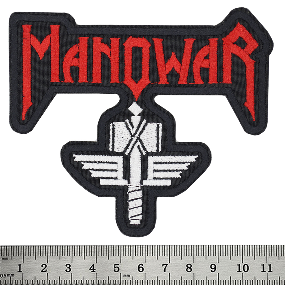 Нашивка Manowar (logo with hammer) фигурная Нашивка Manowar (logo with hammer) фигурная