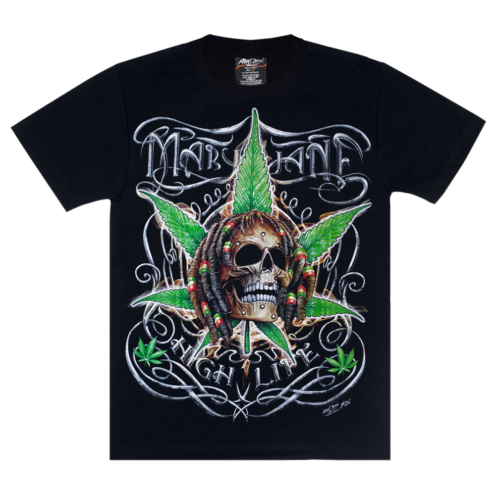 Футболка High Life (rasta skull) (3D, світиться в темряві) Футболка High Life (rasta skull) (3D, світиться в темряві)