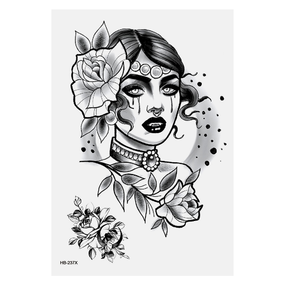 Временная тату Lady vampire (traditional) (HB-237X, 21x15 см)