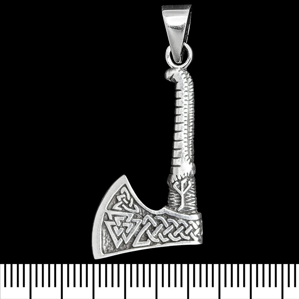 Кулон Сокира з валкнутом (срібло, 925 проба) (sp-232)