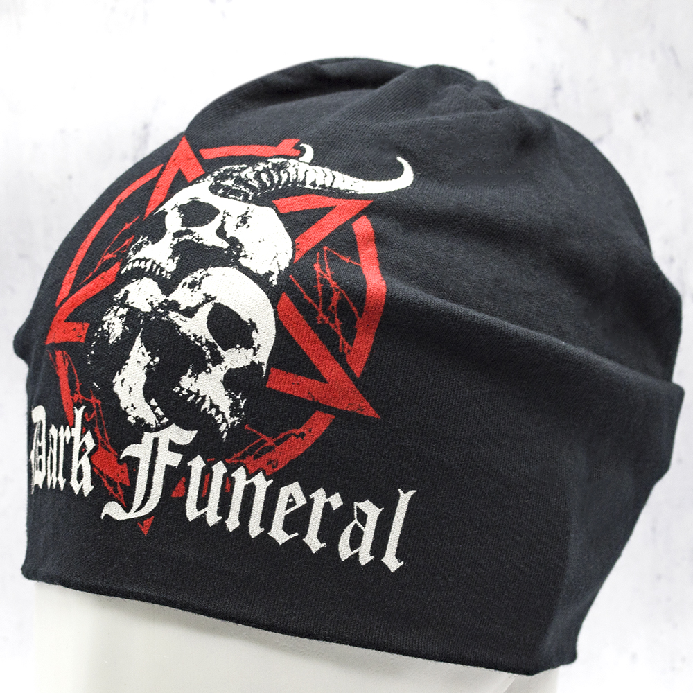 Шапка DARK FUNERAL - SKULLS & PENTAGRAM (з друкованим логотипом) hpol-014