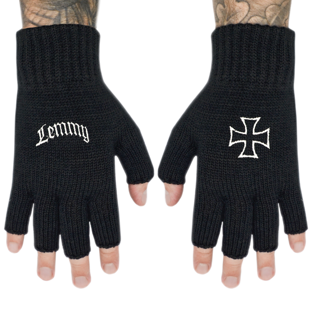 Рукавички без пальців LEMMY - LOGO & IRON CROSS (gol-014)