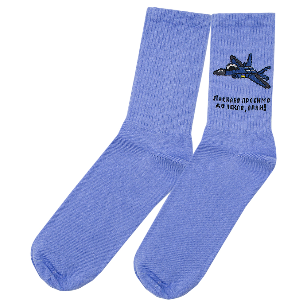 Шкарпетки Ласкаво просимо до пекла, орки (літак) блакитні (uas-014) Шкарпетки Ласкаво просимо до пекла, орки (літак) блакитні (uas-014)