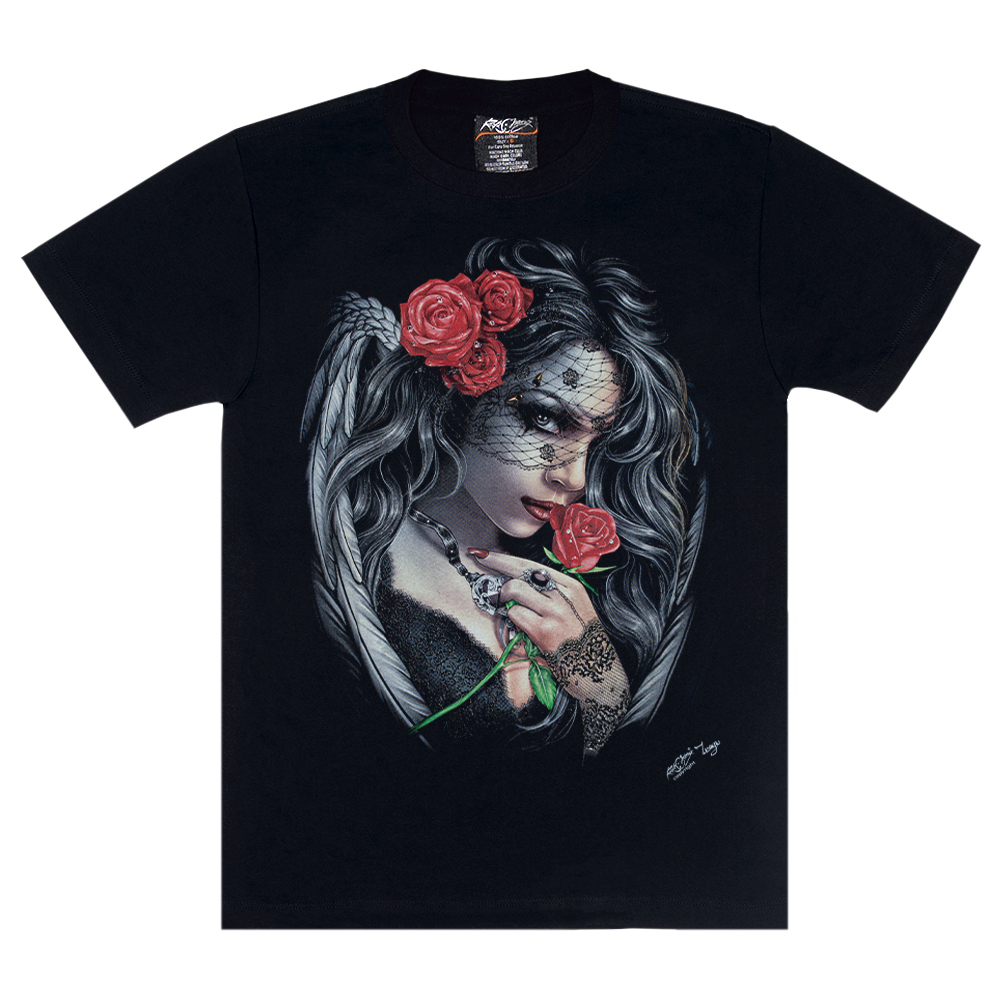 Футболка Gothic Lady with Rose (3D, світиться в темряві)