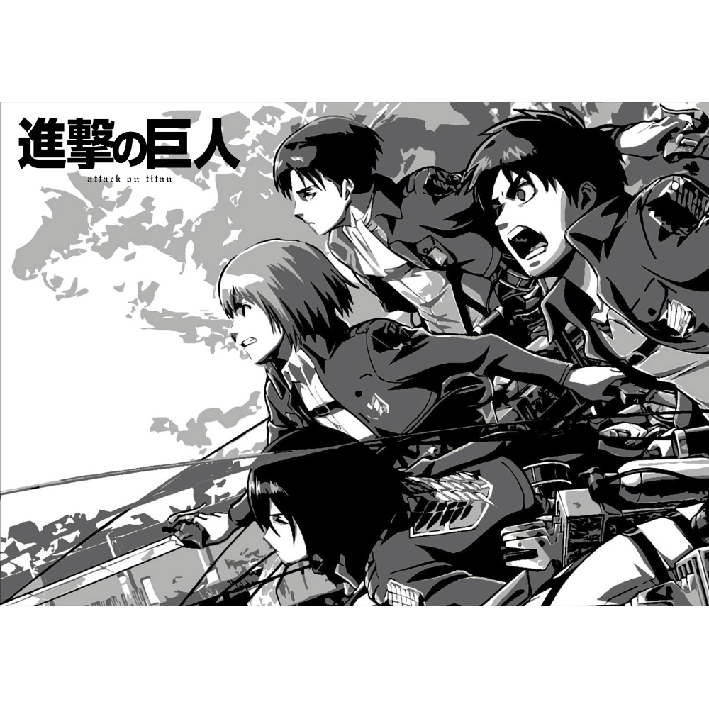 Плакат Attack On Titan (black and white) Плакат Attack On Titan (black and white)