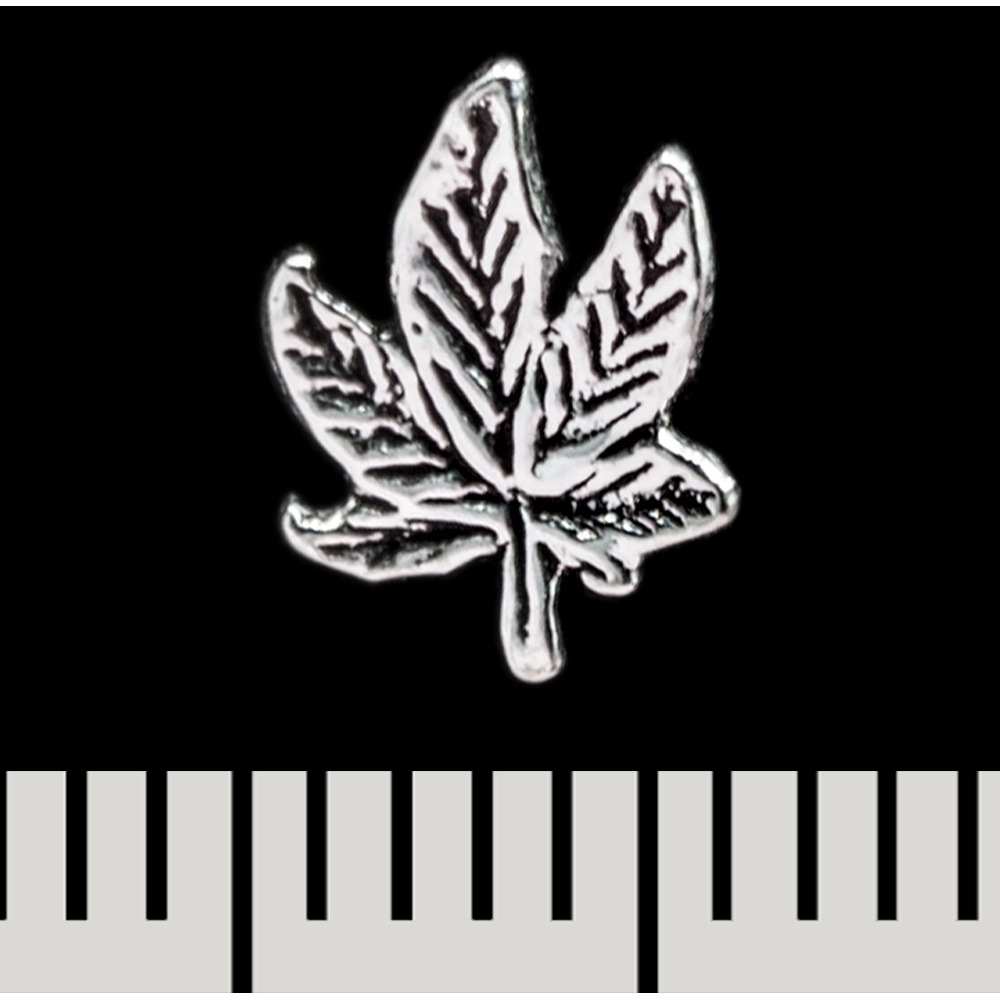 Сережка-гвоздик Hemp Leaf (срібло, 925 проба) (sn-049)