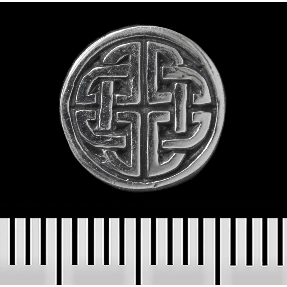 Серьга-гвоздик Кельтское плетение (круглая) (серебро, 925 проба) (st-021)