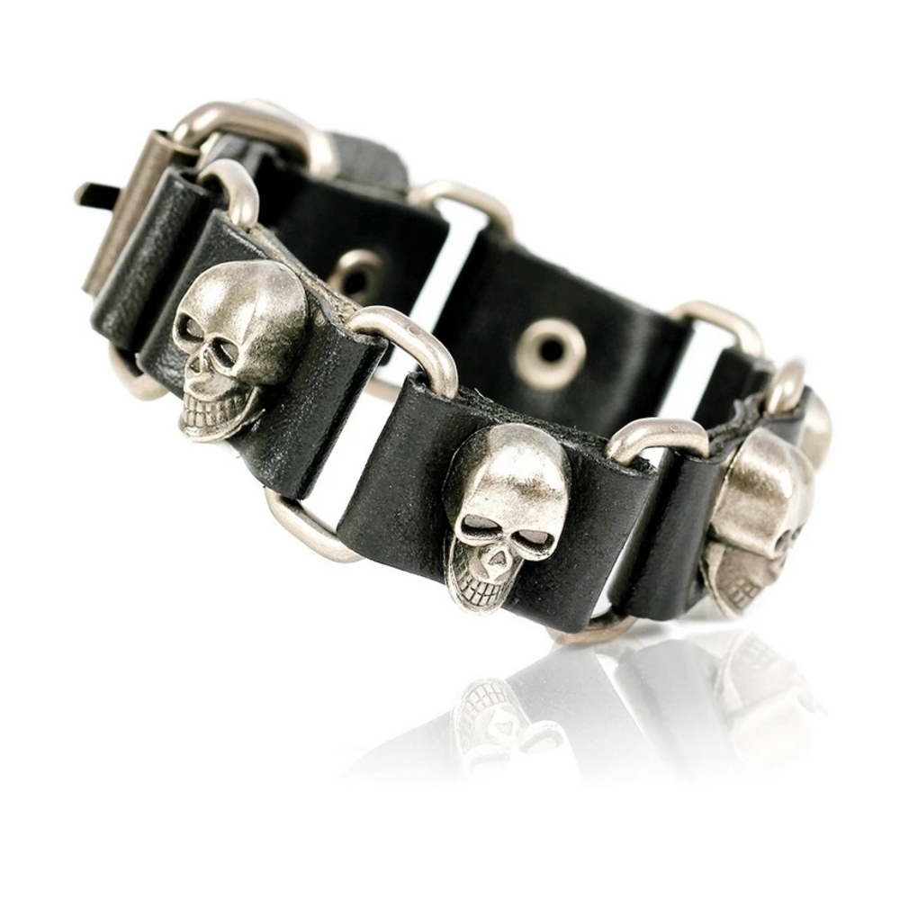 Браслет секційний з черепами (bpu-012)