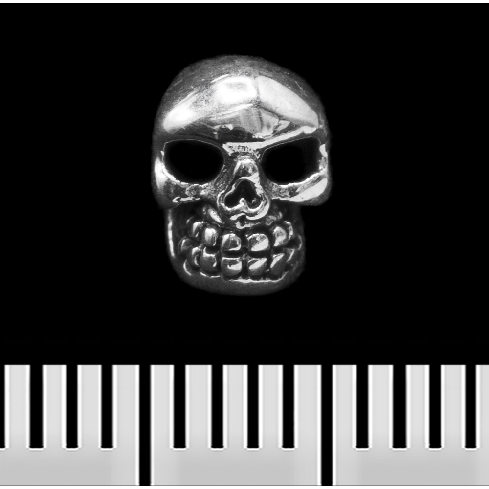 Серьга-гвоздик Череп маленький (серебро, 925 проба) (st-012)