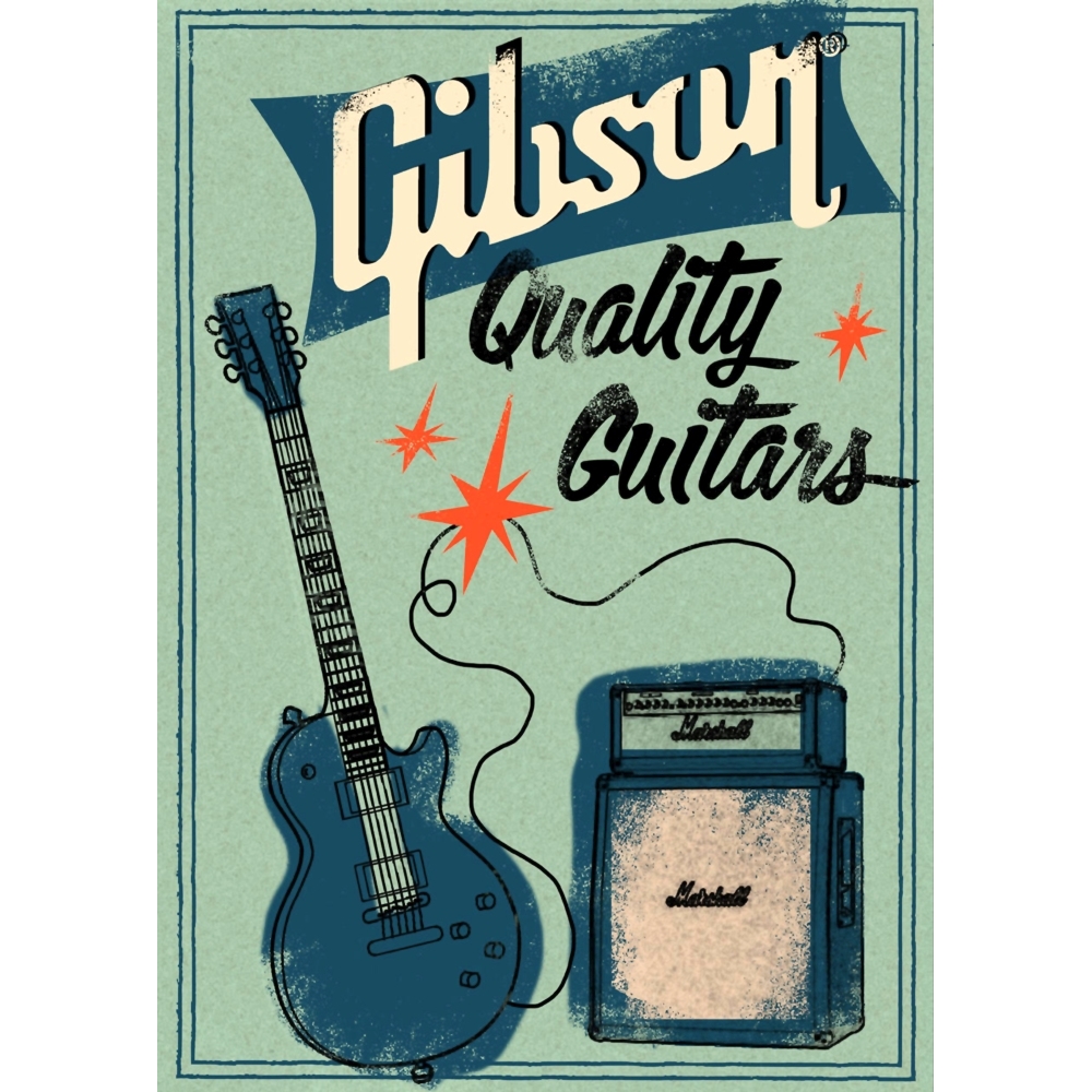 Плакат Gibson - Quality Guitars Плакат Gibson - Quality Guitars